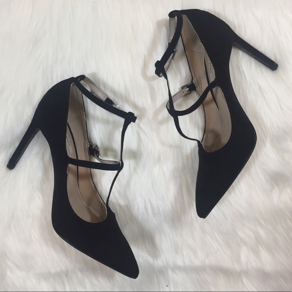 Zara black t-strap ankle heels - Picture 2 of 7